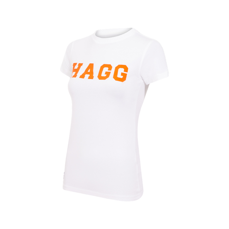 Hagg - レディース半袖Tシャツ ホワイト/オレンジ | - Ohlala
