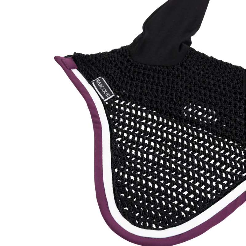 Harcour - Bonnet pour chevaux Feeby noir/ figue