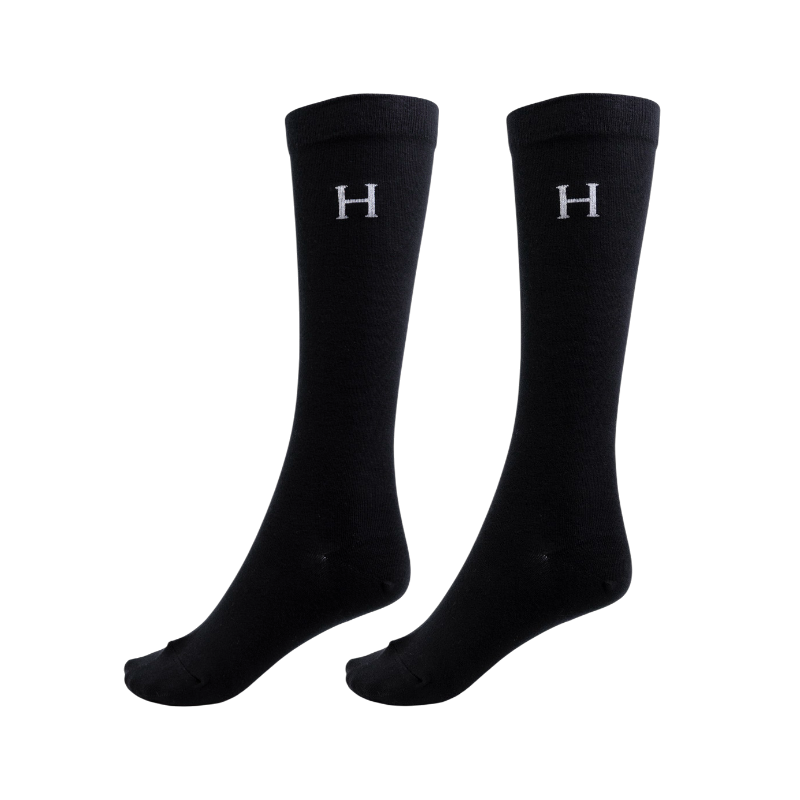 Harcour - Chaussettes d'équitation Aiko figue/ noir/ tartan (x3)