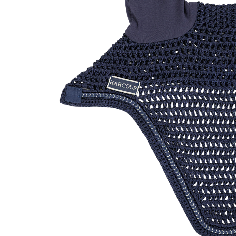 Harcour - Sunny dressage pad & Funny fly veil set navy/ light gold | - Ohlala