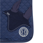 Harcour - Sunny dressage pad and Funny ear bonnet set navy/ light gold | - Ohlala