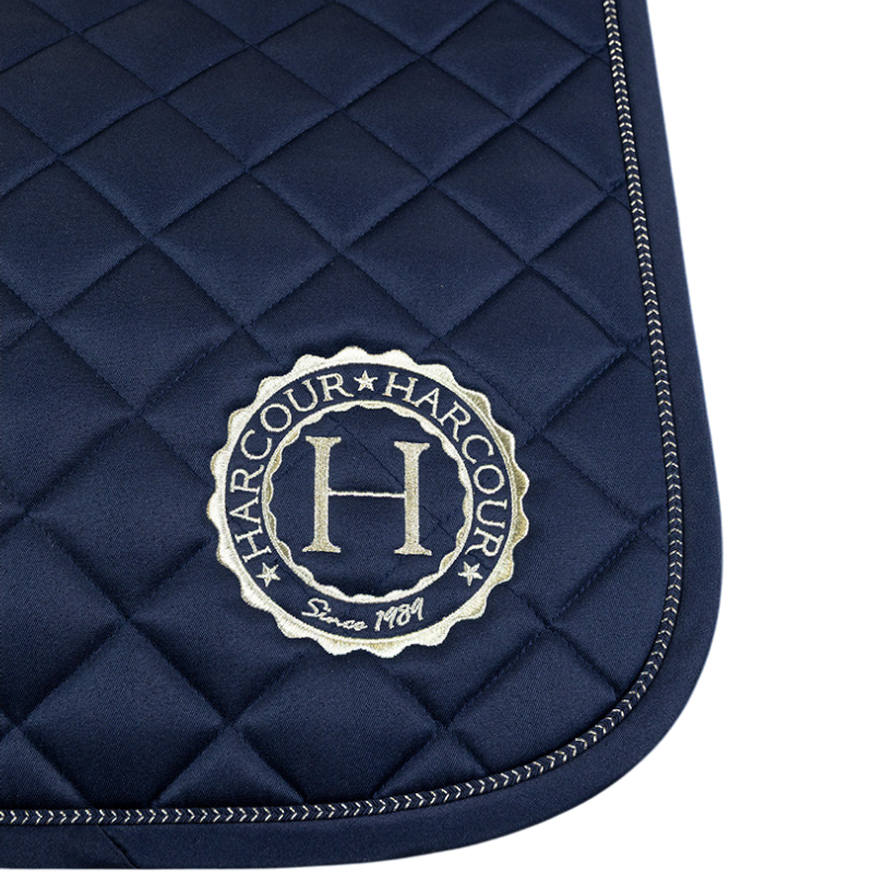 Harcour - Sunny dressage pad and Funny ear bonnet set navy/ light gold | - Ohlala