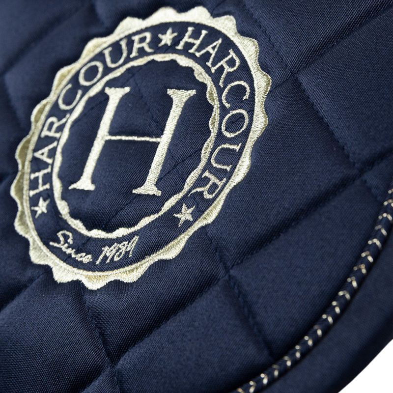 Harcour - Sunny dressage pad and Funny ear bonnet set navy/ light gold | - Ohlala