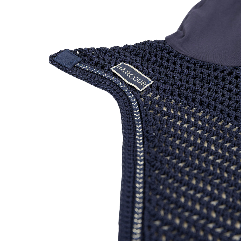 Harcour - Sunny dressage pad & Funny fly veil set navy/ light gold | - Ohlala
