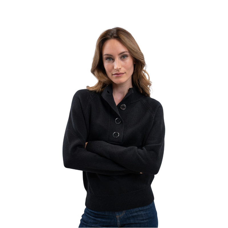 Harcour - Pull col montant femme Alice noir | - Ohlala