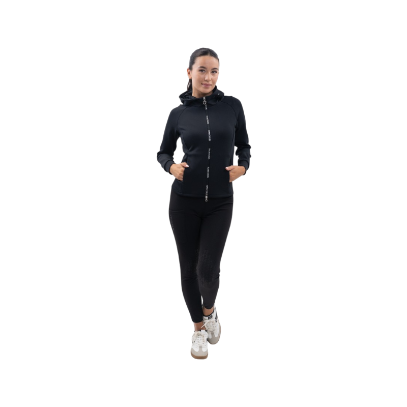 Harcour - Ava black women's zip technical sweatshirt | - Ohlala
