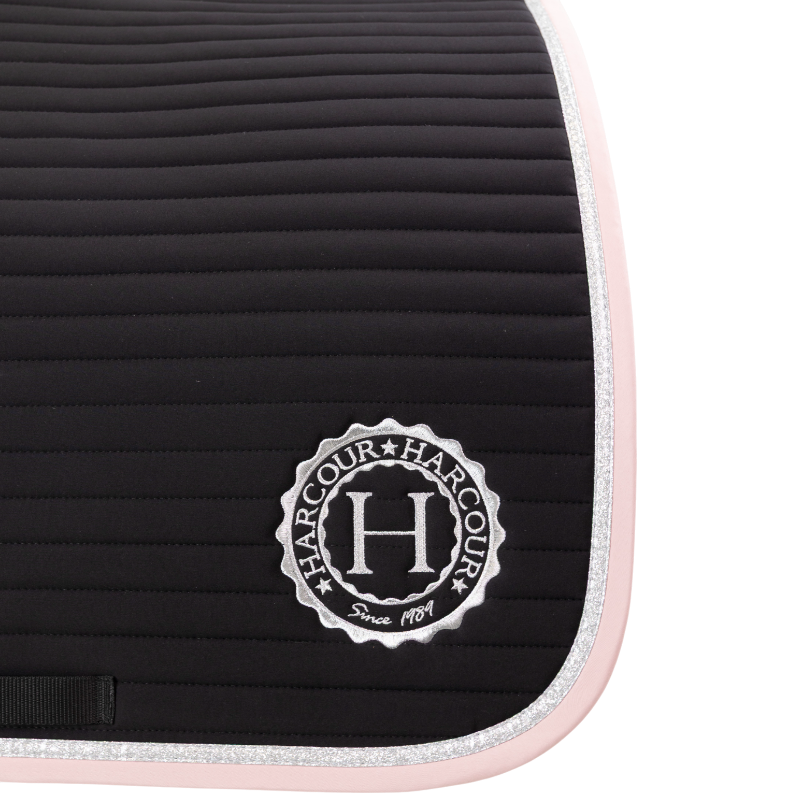 Harcour - Tapis de dressage Karembar noir/ pivoine