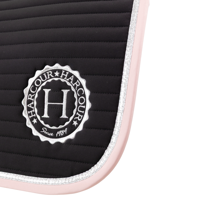 Harcour - Tapis de dressage Karembar noir/ pivoine