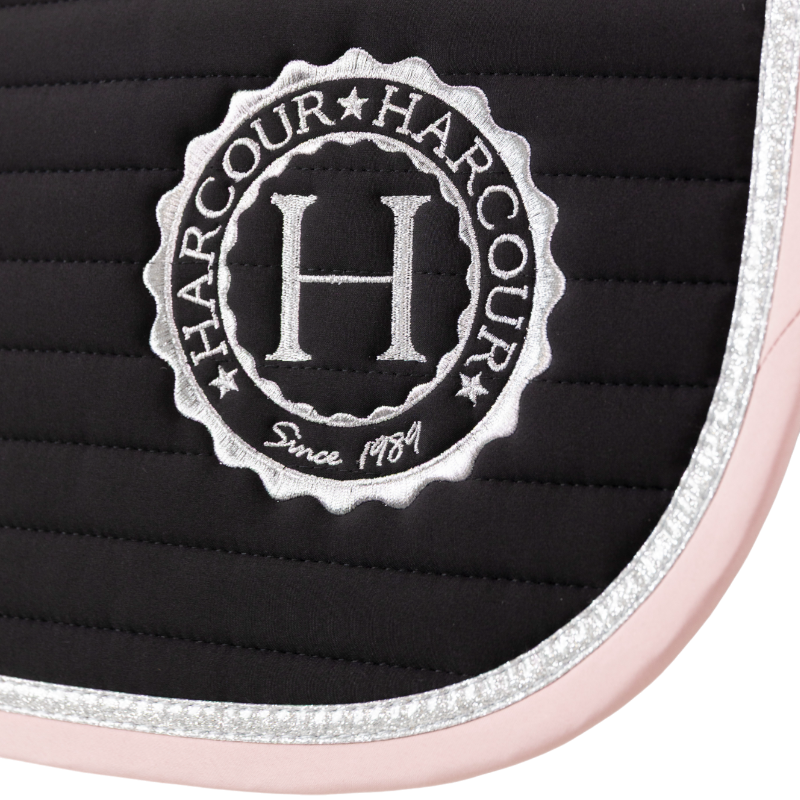 Harcour - Tapis de selle Karembar noir/ pivoine