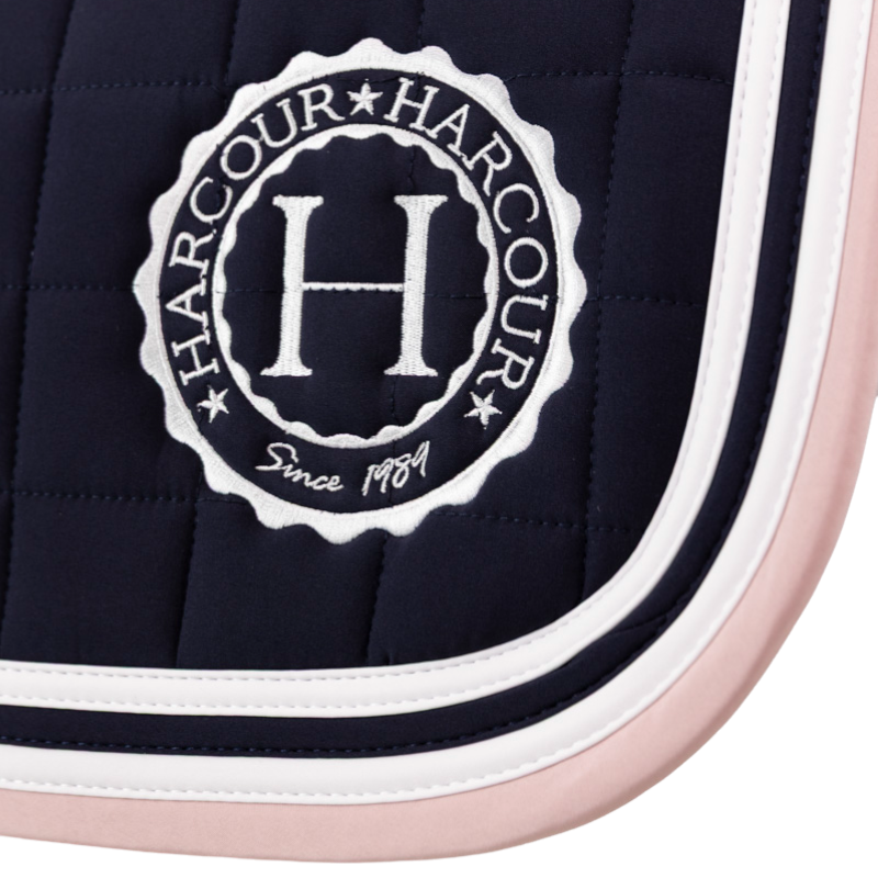 Harcour - Tapis de selle Soft marine/ pivoine