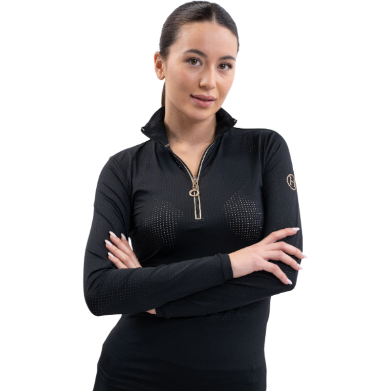 Harcour - Polo tecnica maniche lunghe donna Breezi nero | - Ohlala
