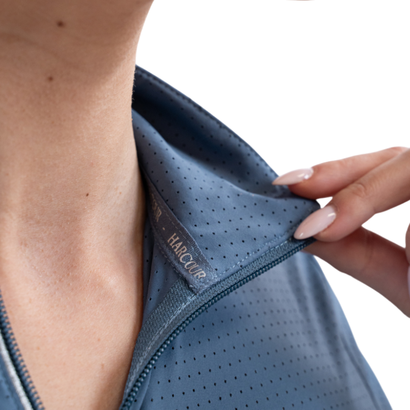Harcour - Women's Breezi long sleeve technical polo steel blue | - Ohlala