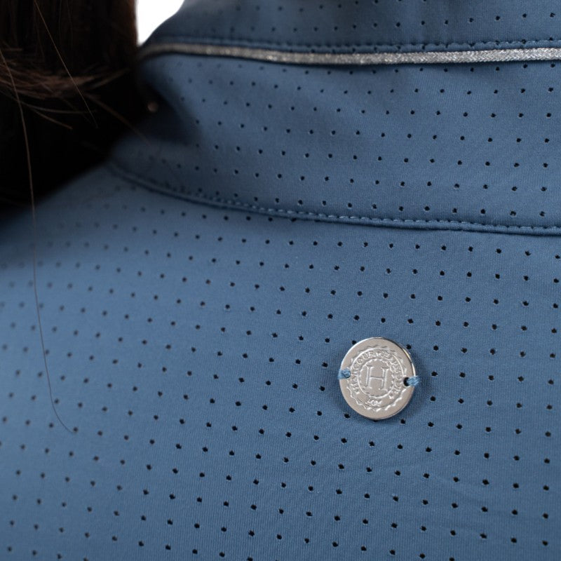 Harcour - Women's Breezi long sleeve technical polo steel blue | - Ohlala