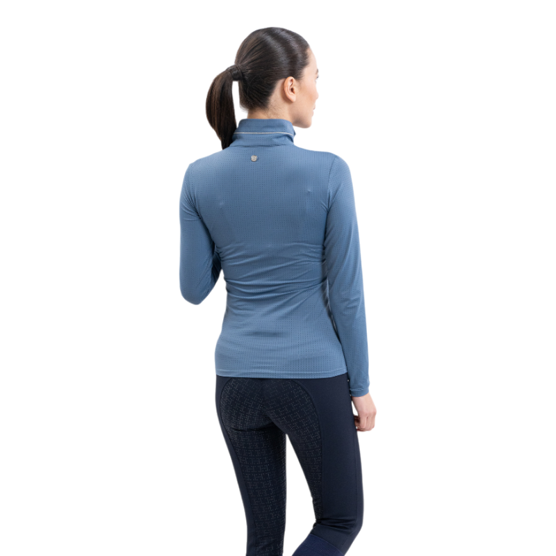 Harcour - Women's Breezi long sleeve technical polo steel blue | - Ohlala