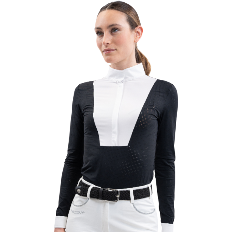 Harcour - Polo da concorso maniche lunghe donna Coco nero | - Ohlala