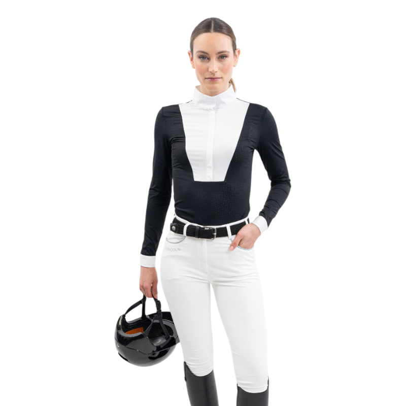 Harcour - Polo da concorso manica lunga donna Coco nero | - Ohlala