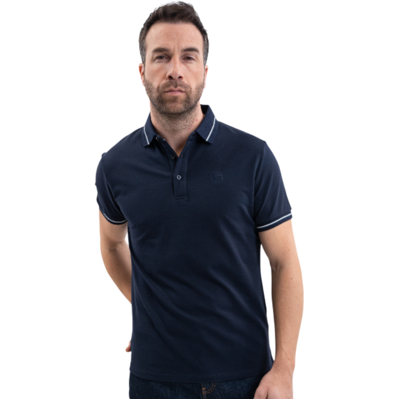 Harcour - Oscar men's short-sleeve navy polo | - Ohlala