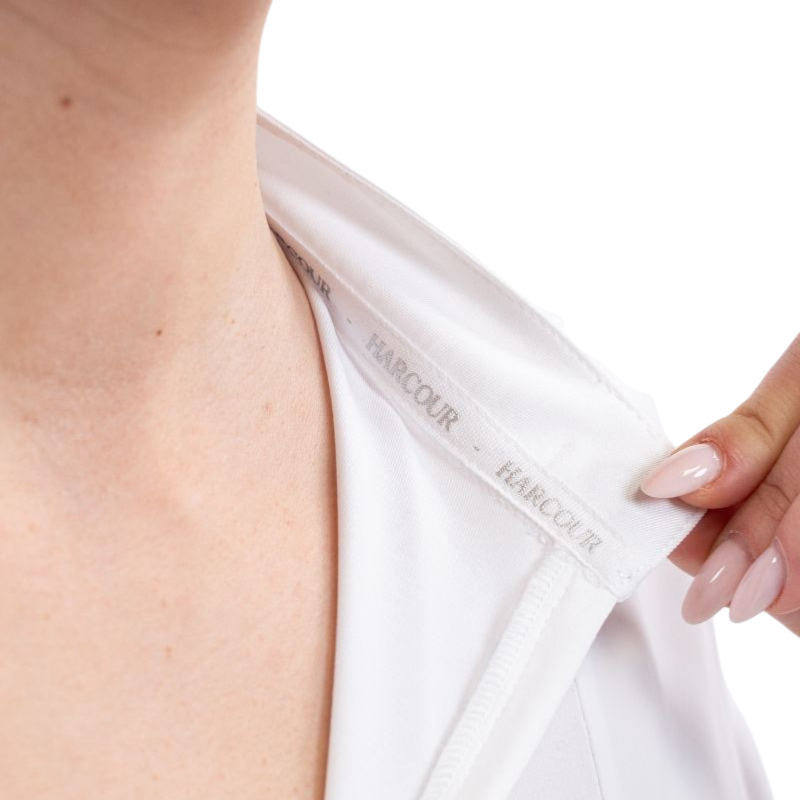 Harcour - Polo de concours manches courtes femme Shine blanc | - Ohlala