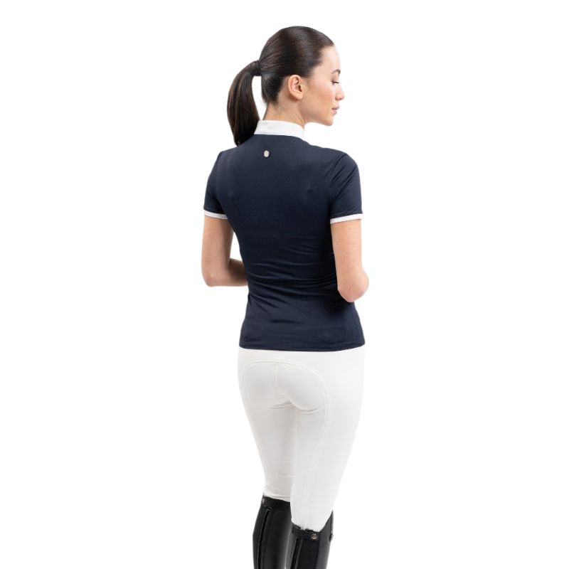 Harcour - Women's short-sleeve competition polo Shine navy | - Ohlala