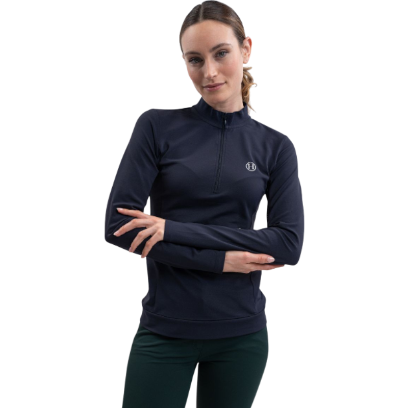Harcour - Polo technique manches longues femme Tess marine | - Ohlala