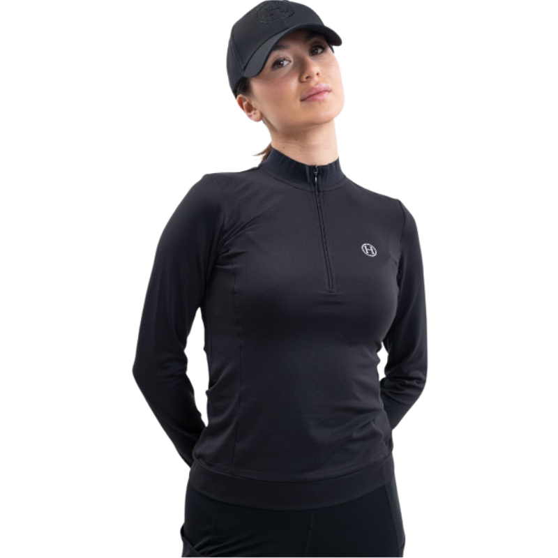 Harcour - Polo tecnico maniche lunghe donna Tess nero | - Ohlala