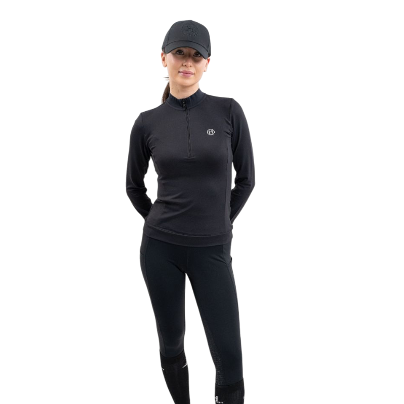 Harcour - Polo tecnico maniche lunghe donna Tess nero | - Ohlala