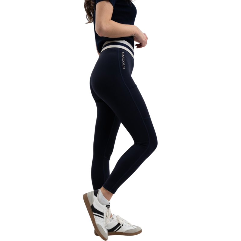 Harcour - Volta navy/linen women's leggings | - Ohlala
