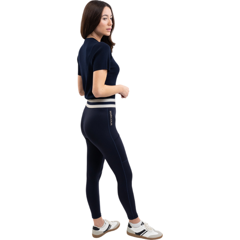 Harcour - Volta navy/linen women's leggings | - Ohlala