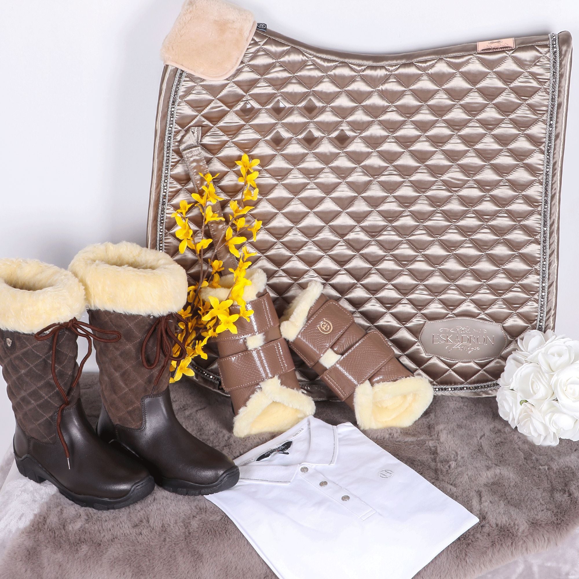 Equestrian Stockholm - Champagne Brushing Boots | - Ohlala