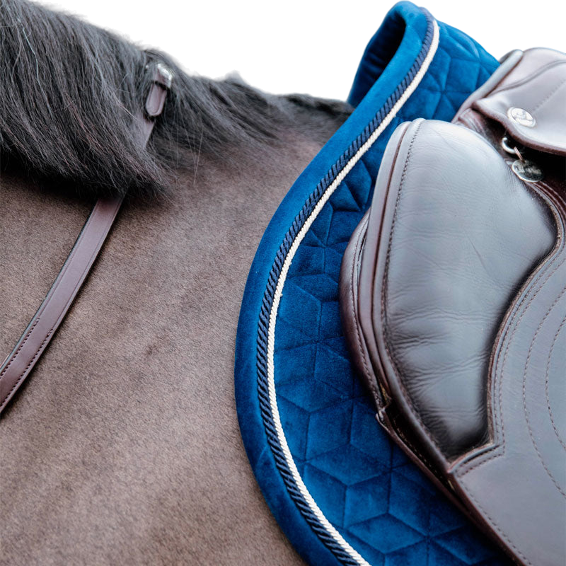Kentucky Horsewear - Basic Velvet jumping saddle pad navy | - Ohlala