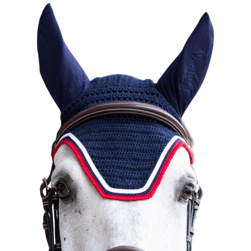 Jump'In - Balthazar navy/red horse ear bonnet | - Ohlala