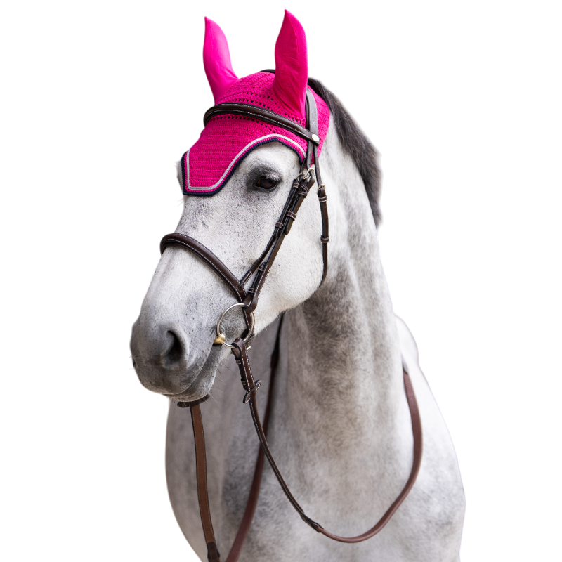 Jump'In - Balthazar fuchsia/navy horse bonnet