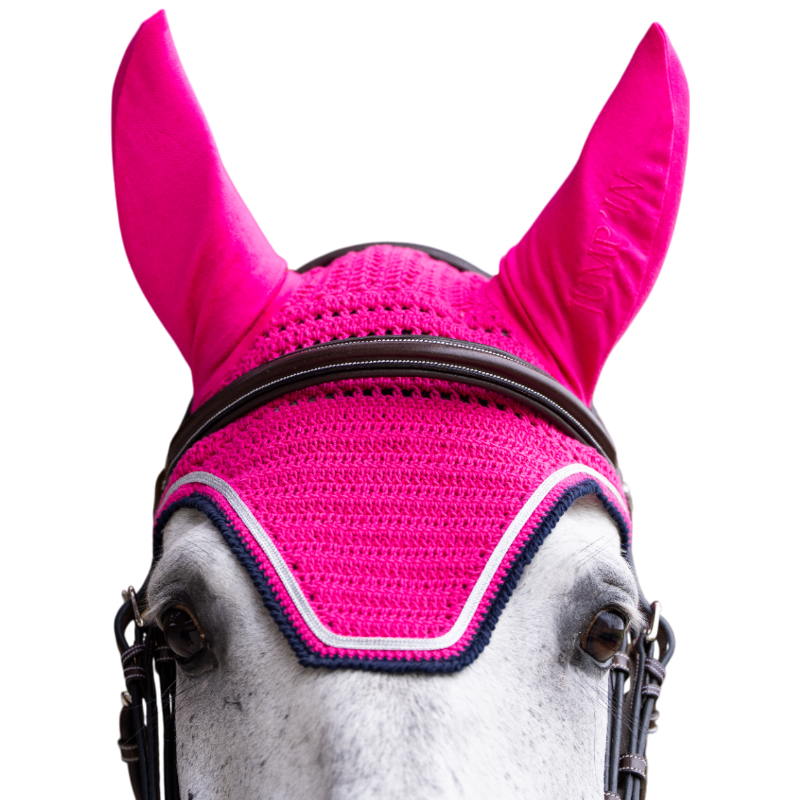 Jump'In - Balthazar fuchsia/navy horse bonnet