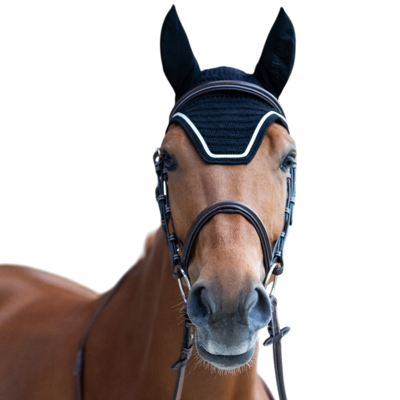 Jump'In - Black Balthazar horse bonnet / lurex