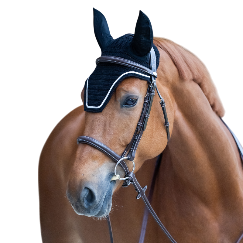 Jump'In - Black Balthazar horse bonnet / lurex