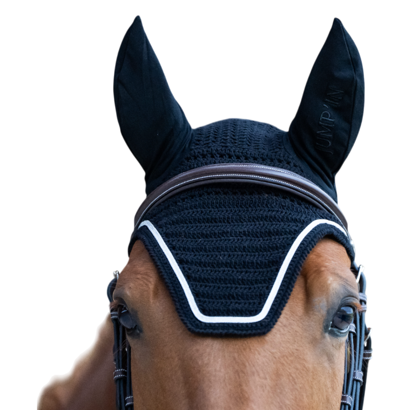 Jump'In - Black Balthazar horse bonnet / lurex