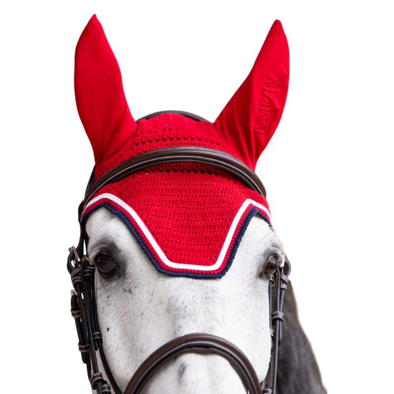 Jump'In - Balthazar red/navy horse bonnet