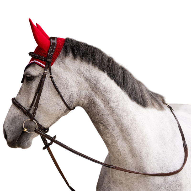 Jump'In - Balthazar red/navy horse bonnet