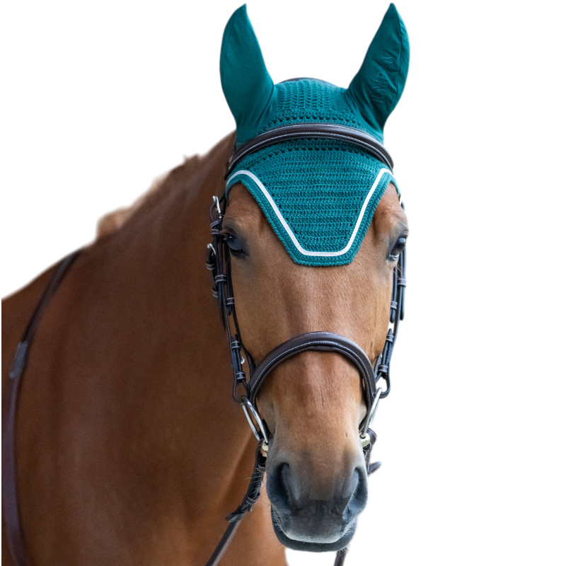 Jump'In - Bonnet pour chevaux Balthazar vert/ lurex | - Ohlala