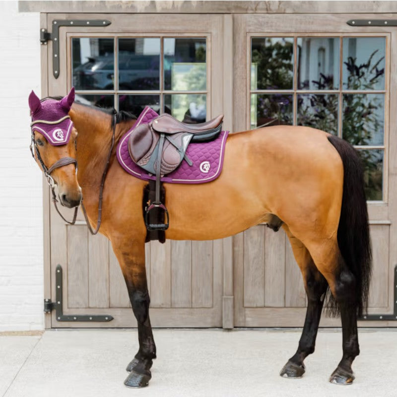 Kentucky Horsewear - Wellington 3D Logo Rope Anti-Noise Horse Ear Bonnet Purple | - Ohlala
