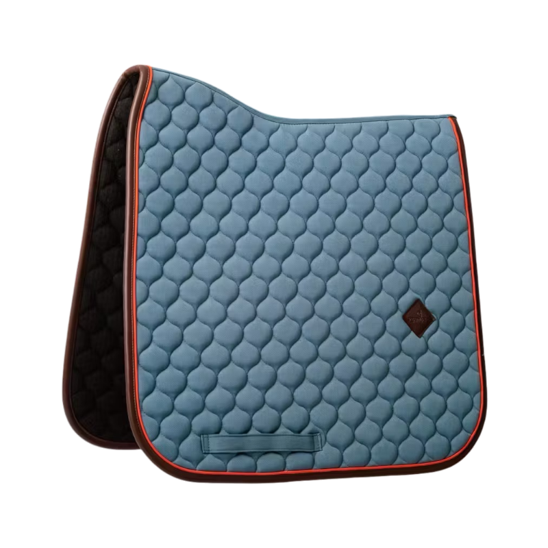 Kentucky Horsewear - Onion Quilt Leather Dressage Saddle Blue Neon
