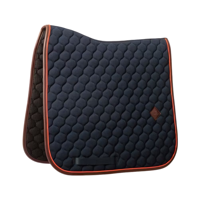 Kentucky Horsewear - Onion Quilt Leather Neon Marine Dressage Saddle Pad
