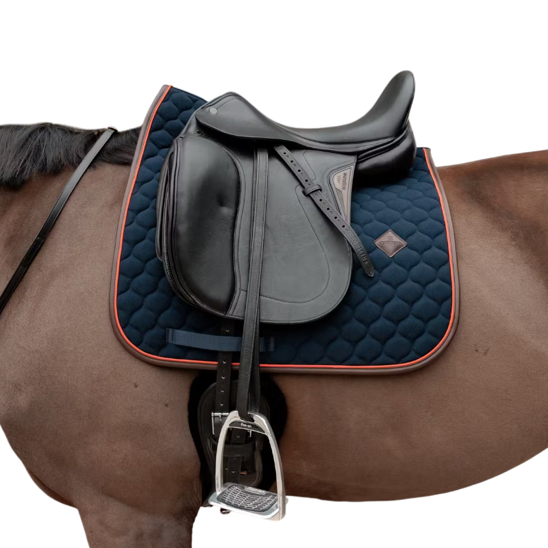 Kentucky Horsewear - Onion Quilt Leather Neon Marine Dressage Saddle Pad