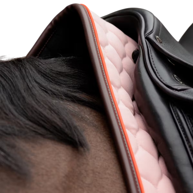 Kentucky Horsewear - Onion Quilt Leather Dressage Saddle in Old Pink Neon