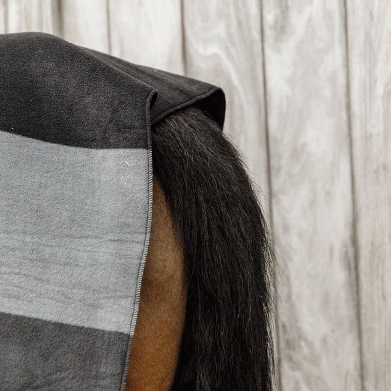 Kentucky Horsewear - Heavy stripes square drying rug black/grey | - Ohlala