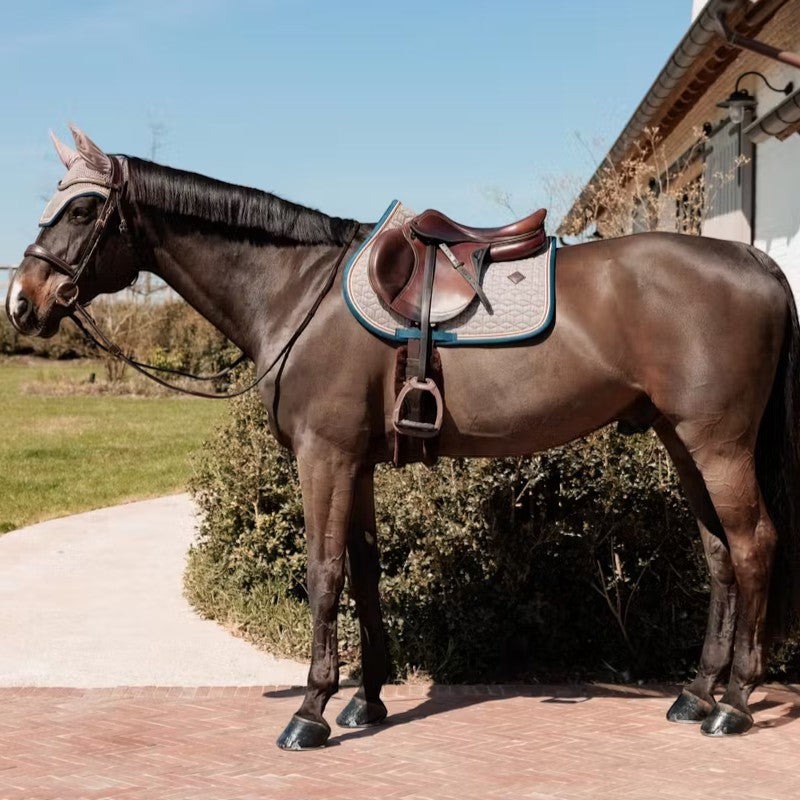 Kentucky Horsewear - Tapis de selle pied de poule bordeaux/ navy | - Ohlala