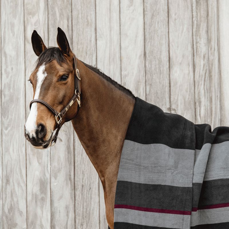 Kentucky Horsewear - Black/grey heavy stripes square cooler rug | - Ohlala