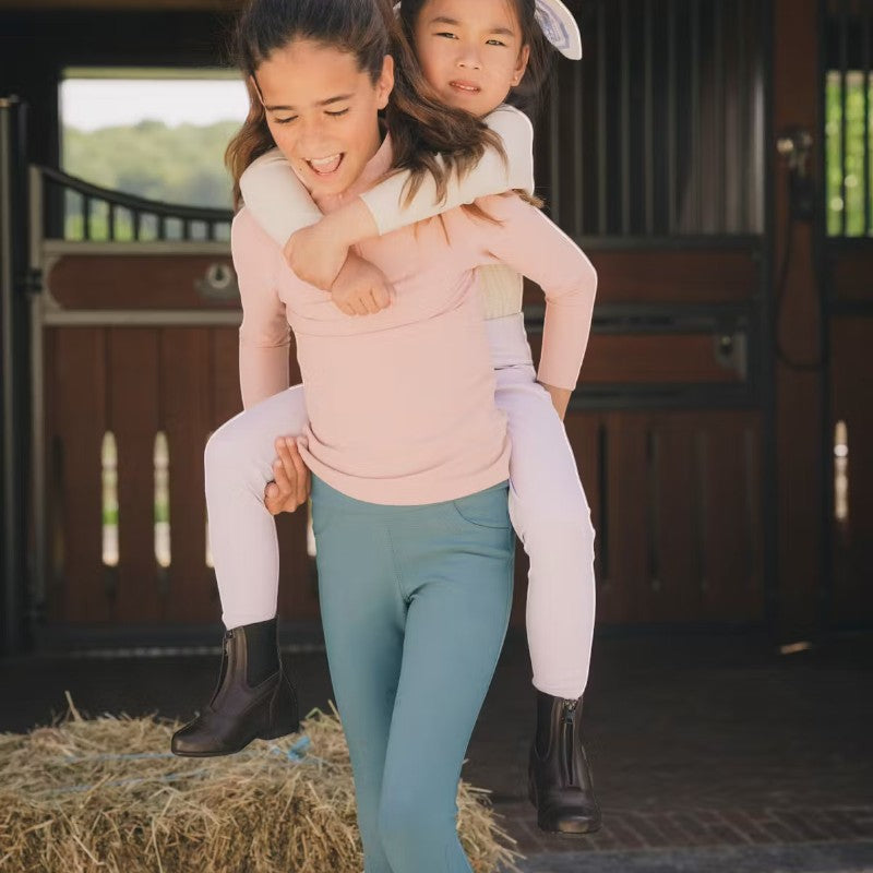 Kentucky Horsewear - Miami Kids Girls Riding Leggings with Knee Grip emerald | - Ohlala
