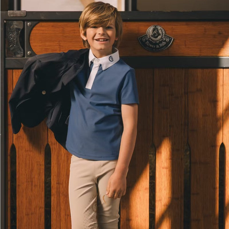 Kentucky Horsewear - Polo de concours Osaka Kids garçon manches courtes marine