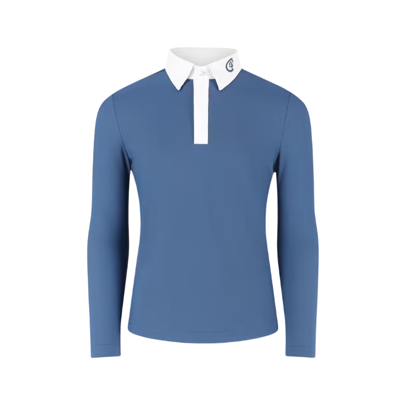 Kentucky Horsewear - Polo de concours Osaka Kids garçon manches longues marine | - Ohlala